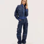 Komplet dresowy damski YARAD styl utility dres cargo niebieski czarny GoldKiller